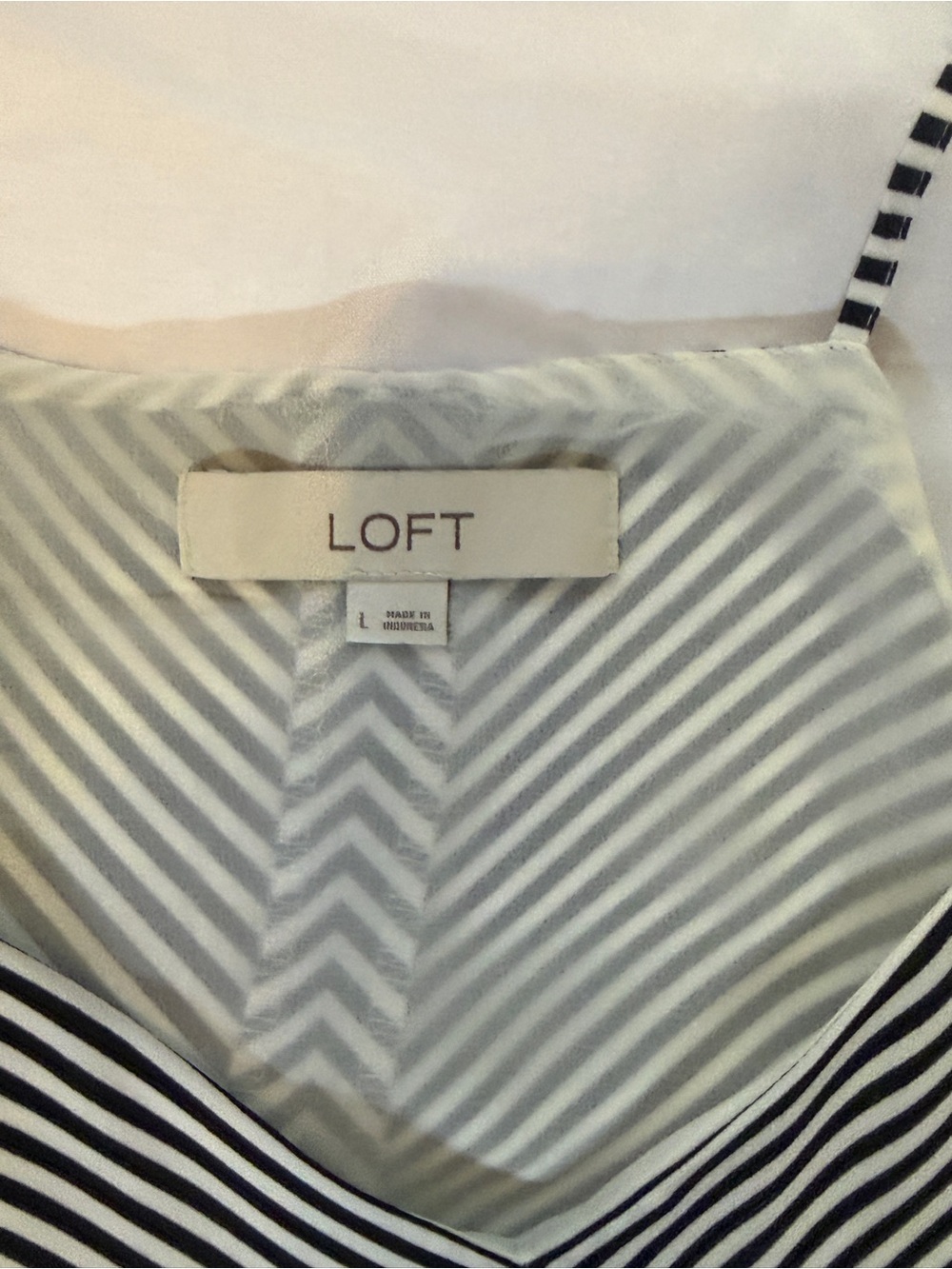 Women’s Black & White Striped V-Neck Cami Top - Picture 2 of 6
